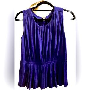 Rich blue pleated J. Crew tank